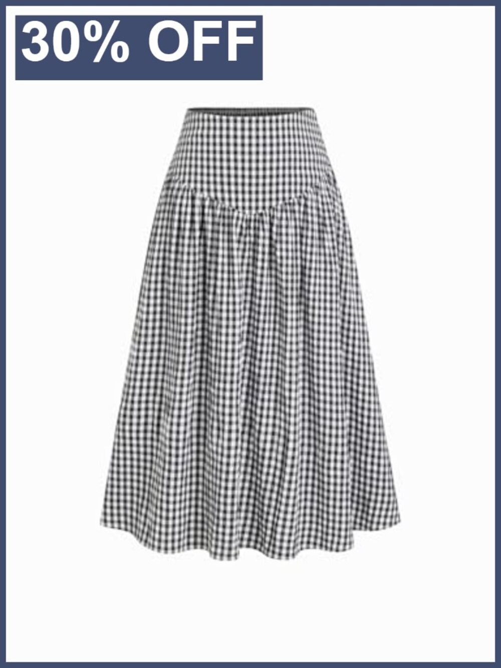 Women's Gingham Plaid High Waist A-Line Maxi Skirt Casual Summer